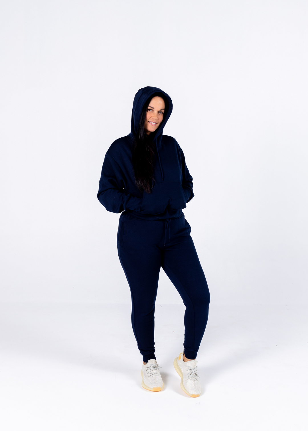 Real Chill Crop Pullover Hoodie "Deep Navy"